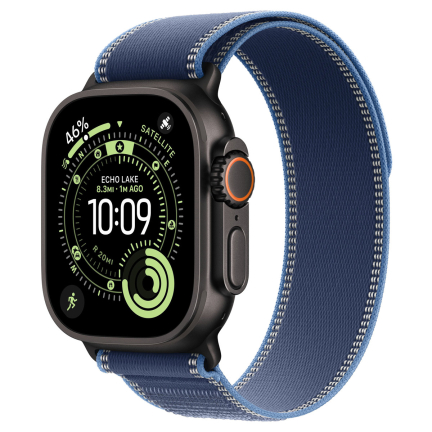 Apple Watch Ultra 3 (2025) 49mm Black Titanium Case / Light Blue - Bright Blue