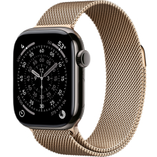 Apple Watch 11 42mm Gold Titanium Case / Gold Milanese Loop